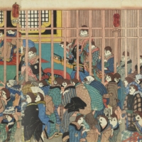 Utagawa Kuniyoshi’s “Yoshiwara Sparrows\' Temporary Nest” | COURTESY OF OTA MEMORIAL MUSEUM OF ART
