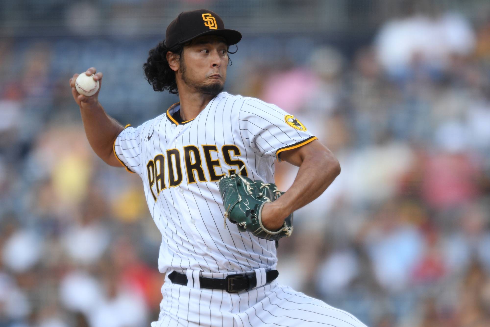 Padres starter Yu Darvish pitches against the Angels in San Diego on Wednesday. | USA TODAY / VIA REUTERS
