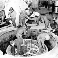 A photo provided by the Brookhaven National Laboratory shows the dismantling of the German experimental nuclear pile at Haigerloch, southwest of Stuttgart, in April 1945. Scientists at the Pacific Northwest National Laboratory and the University of Maryland are working to determine whether three uranium cubes they have in their possession were produced by Germany\'s failed nuclear program during World War II.  | DAVID IRVING / BROOKHAVEN NATIONAL LABORATORY  / EMILIO SEGRè VISUAL ARCHIVES / VIA THE NEW YORK TIMES