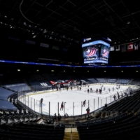 The Blue Jackets have replaced assistant coach Sylvain Lefebvre after he decided not to take the COVID-19 vaccine. | USA TODAY / VIA REUTERS