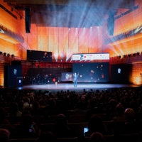 The stage for the live awards ceremony for The World’s 50 Best Restaurants in Antwerp. Three restaurants in Japan made the list. | COURTESY OF THE WORLD’S 50 BEST RESTAURANTS
