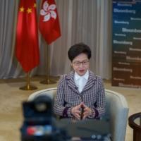 Carrie Lam, Hong Kong\'s chief executive, speaks during an interview in Hong Kong.  | BLOOMBERG 