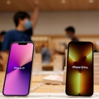 Apple\'s iPhone 13 models at an Apple Store in Beijing in September | REUTERS 