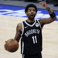 Kyrie Irving will not be able to practice or play with the Nets until he complies with the COVID-19 vaccine mandate in New York. | USA TODAY / VIA REUTERS