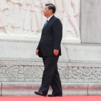 Xi Jinping visits the Monument to the People\'s Heroes in Beijing in September.  | GETTY IMAGES / VIA BLOOMBERG 