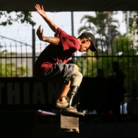 A competitor participates at the first Paraskate Tour Circuit, a competition for skateboarders with disabilities, on Saturday in Sao Paulo. | REUTERS