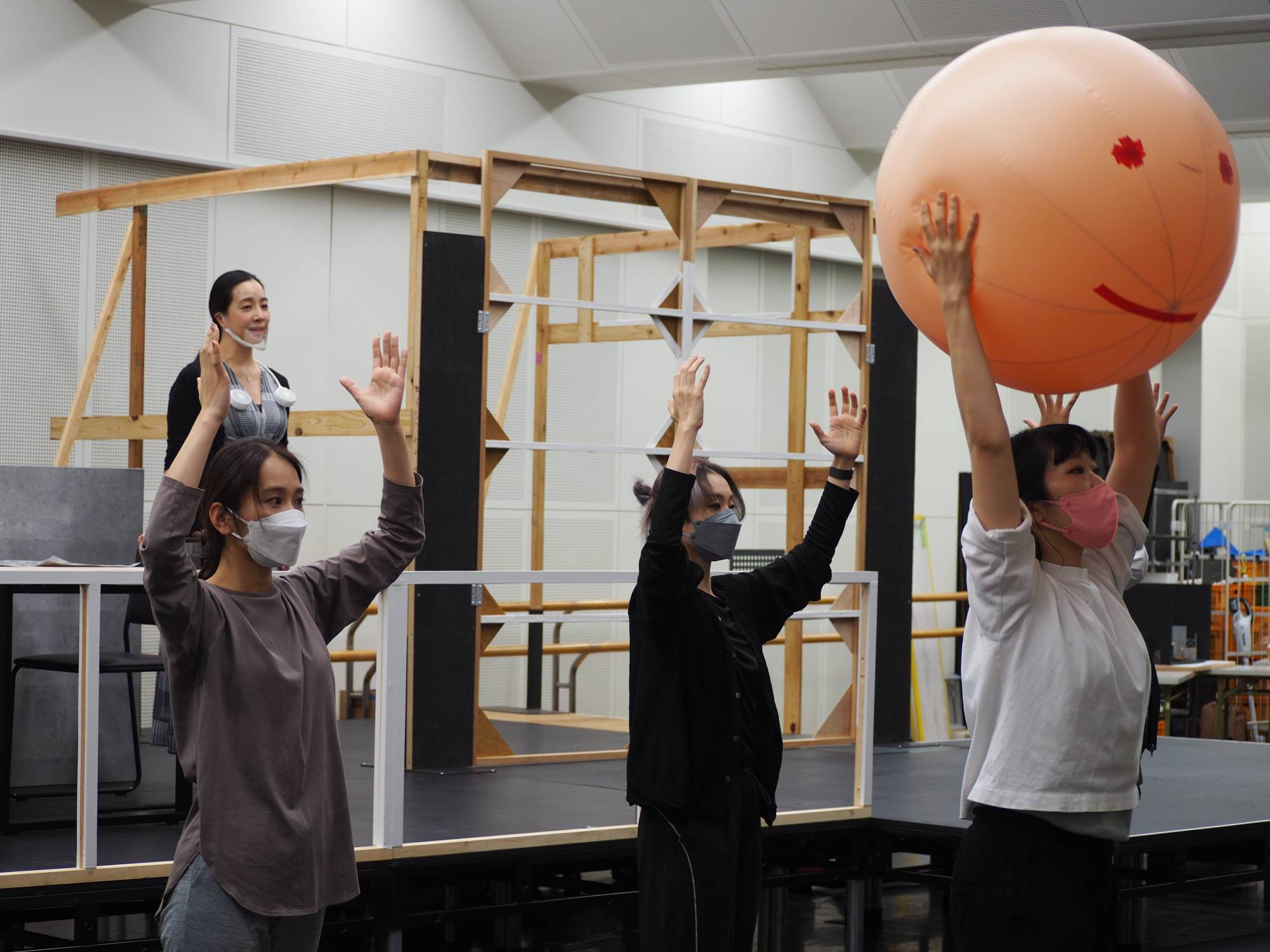 The cast of Toshiki Okada’s “Yuzuru” rehearse scenes from the opera, which draws upon a Japanese folk story about a poor farmer whose greed causes him to lose his wife's love.
