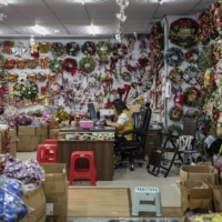 A Christmas ornament market in Yiwu | BLOOMBERG 