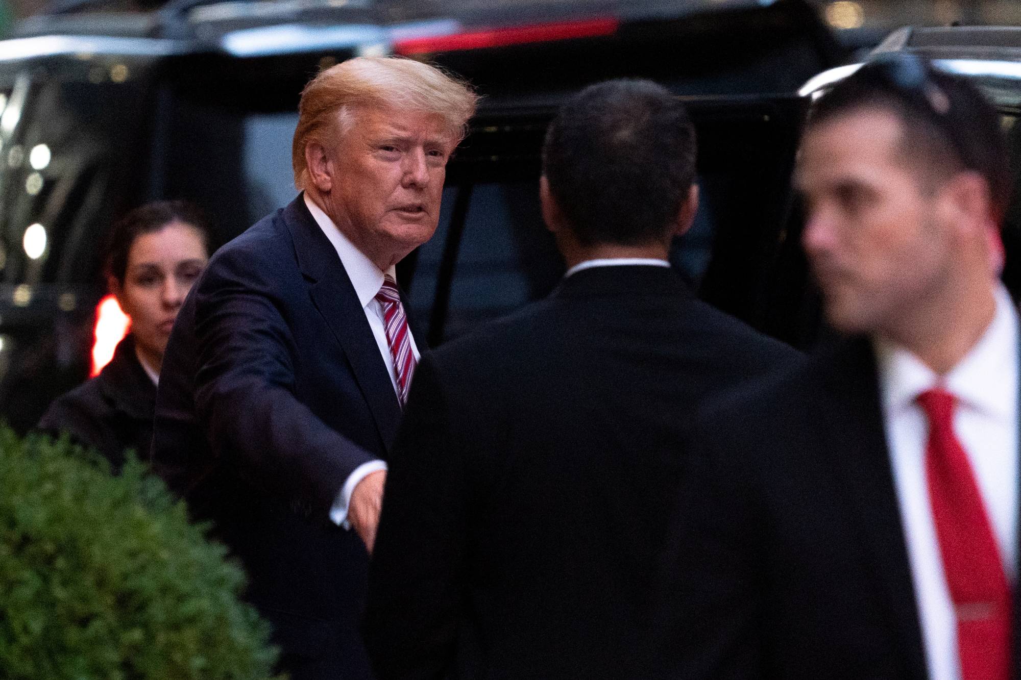 Former U.S. President Donald Trump leaves Trump Tower in the Manhattan borough of New York on Oct. 18. | Reuters