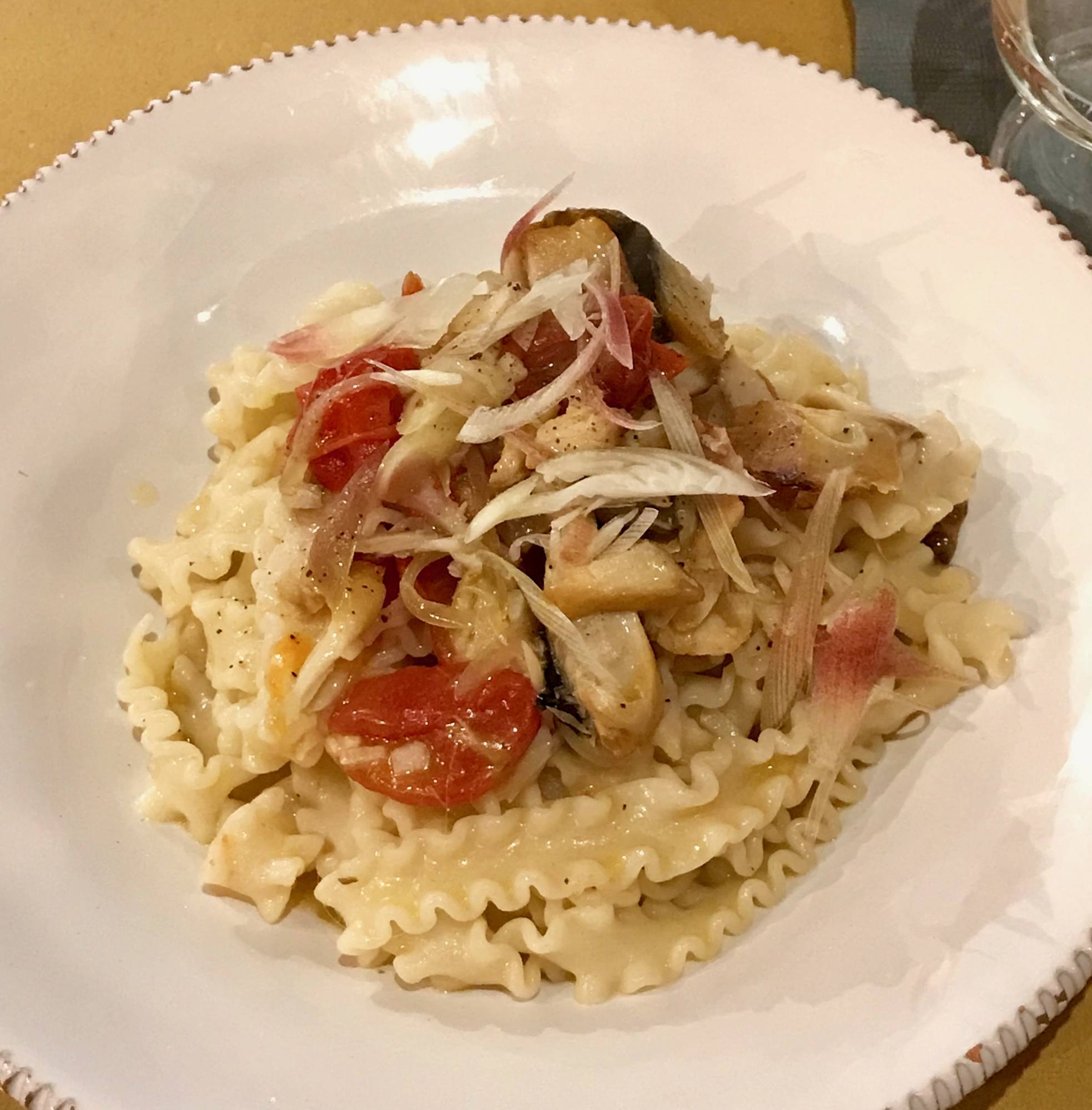Mafaldini pasta with smoked mackerel and semidried tomato at Pastificio Sugino | ROBBIE SWINNERTON 