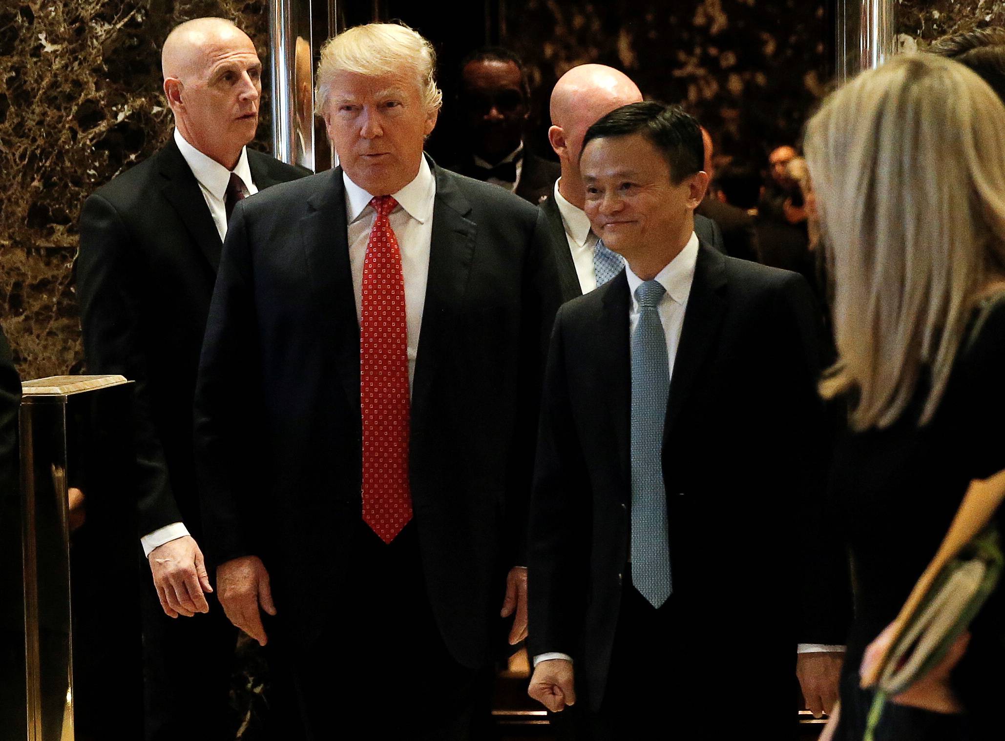 U.S. President-elect Donald Trump and Alibaba Executive Chairman Jack Ma after their meeting at Trump Tower in New York in 2017 | Reuters 