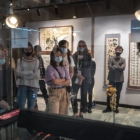 An exhibit on South Korean clothing and handcrafts at the Sakhalin Art Museum in Yuzhno-Sakhalinsk, Russia, on Sept. 30 on the island of Sakhalin, on Russia’s eastern edge. | SERGEY PONOMAREV/THE NEW YORK TIMES