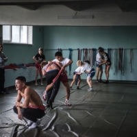 A ssireum practice, a form of Korean wrestling, outside Yuzhno-Sakhalinsk, Russia, on Oct. 4 on the island of Sakhalin, on Russia’s eastern edge.  | SERGEY PONOMAREV/THE NEW YORK TIMES
