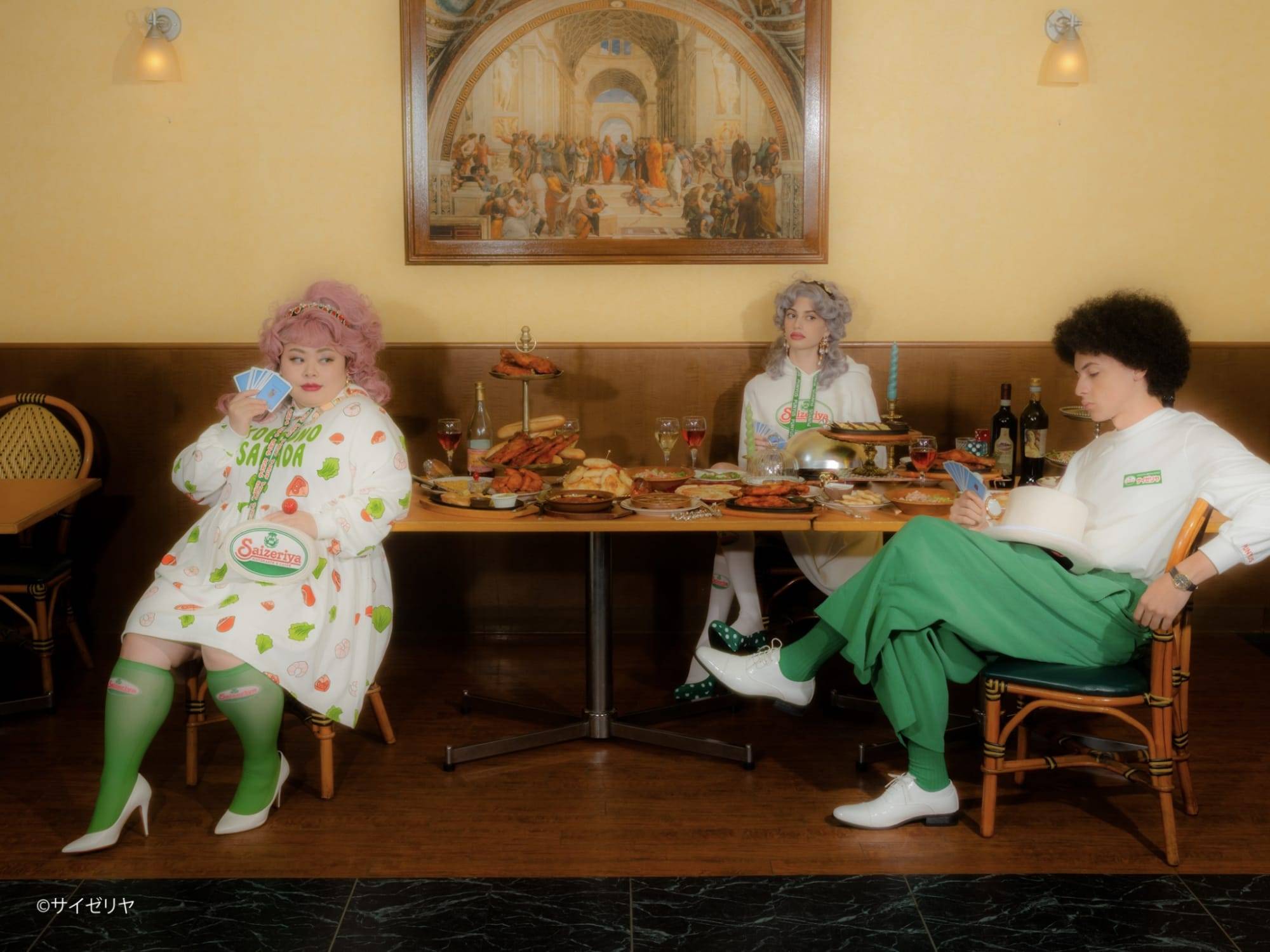 Naomi Watanabe’s brand, Punyus, has teamed up with Saizeriya for a capsule collection themed after the Italian restaurant chain. | PUNYUS