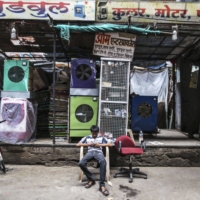 Air conditioning units are displayed at a store in Nagpur, India. | BLOOMBERG 