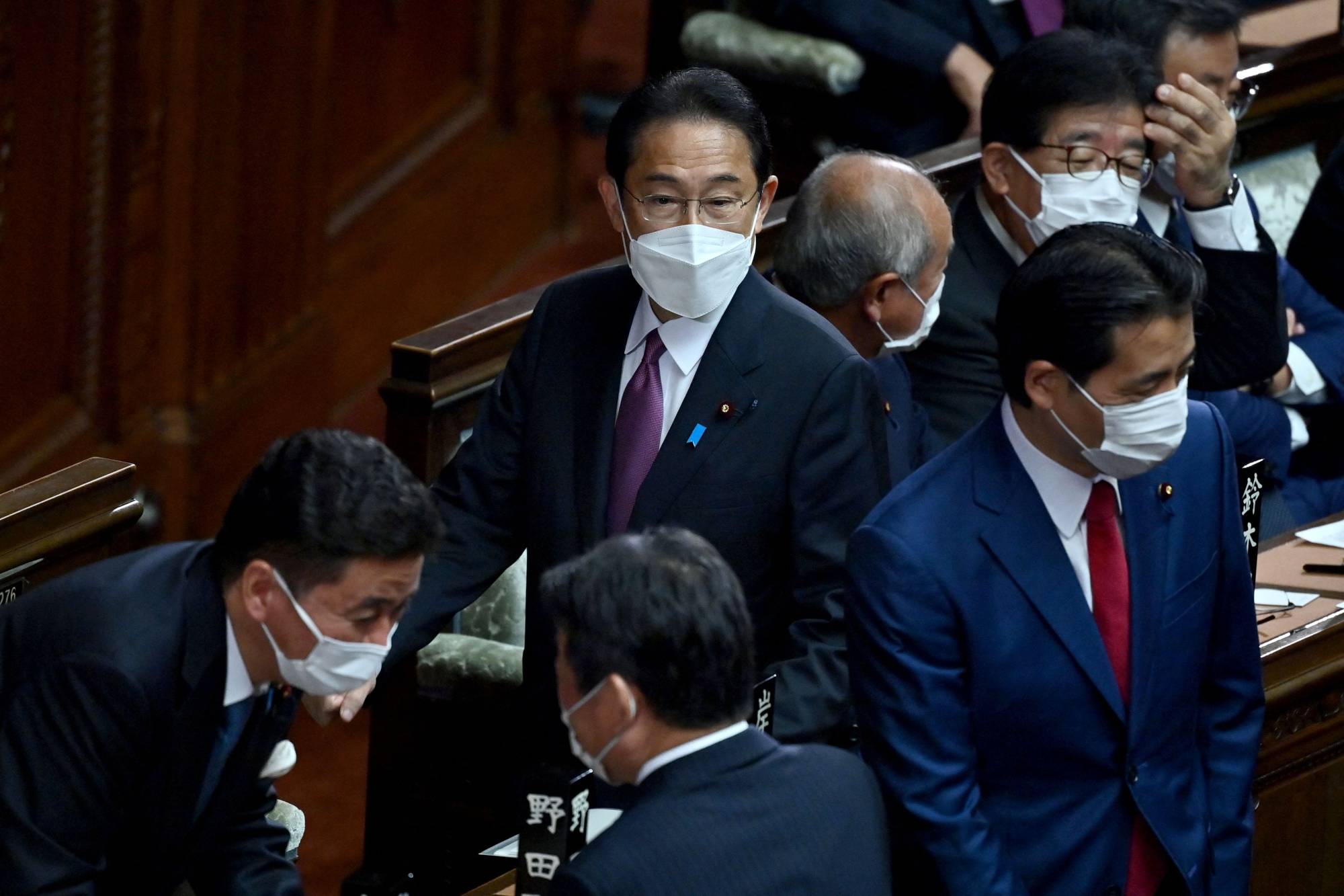 Prime Minister Fumio Kishida attends a Lower House plenary session to elect the prime minister on Wednesday. | AFP-JIJI
