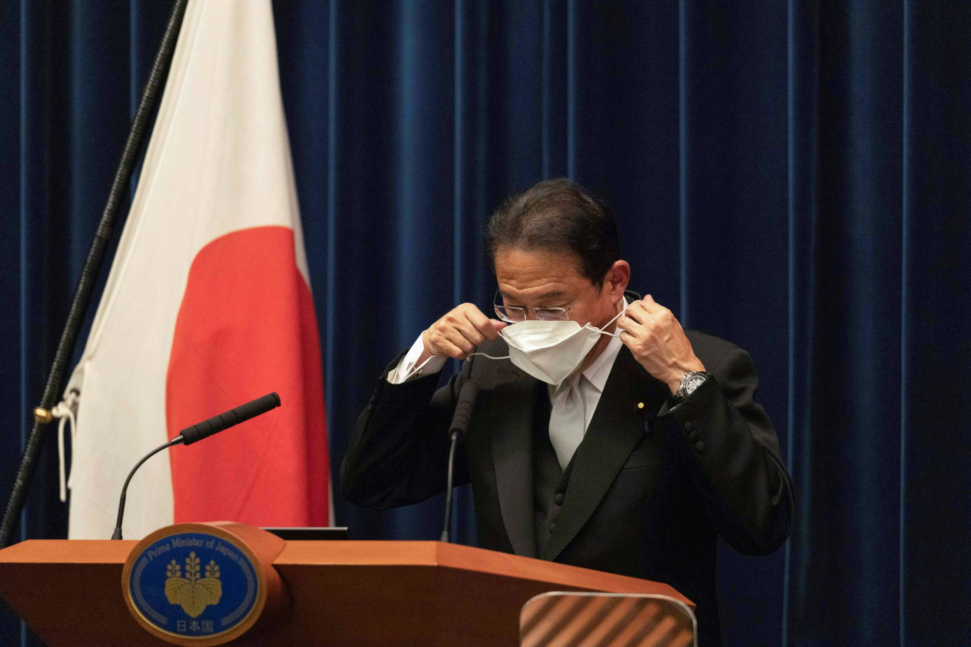 Prime Minister Fumio Kishida at a news conference in Tokyo on Wednesday | Pool / via REUTERS