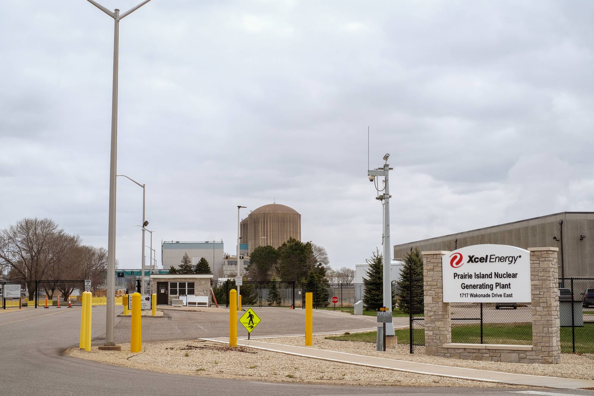 The entrance of Prairie Island Nuclear Generating Plant in Goodhue County, Minnesota. Xcel Energy runs the plant near the reservation and has stored 47 canisters of nuclear waste close to the homes of tribe members.  | Laylah Amatullah Barrayn / The New York Times