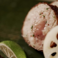 A specialty at Nihonryori Takamura is grilled “sausage” stuffed with the meat and innards of local \"hinai jidori\" chicken. | NAOH INC.
