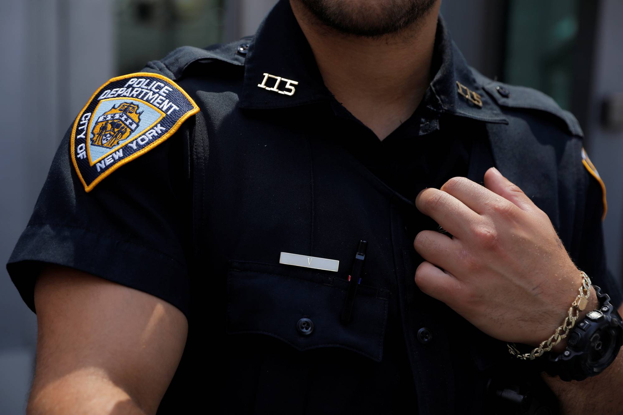 An officer from the New York City Police Department (NYPD) stands in Times Square in Manhattan, New York City on Aug 19. | Reuters