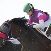 Jockey Hitomi Miyashita rides Real Speed during a race in Nagoya on Thursday. | KYODO