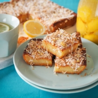 Cook as if its summer with a tropical citrus spin on baked \"mochi\" (rice cakes). | SIMON DALY
