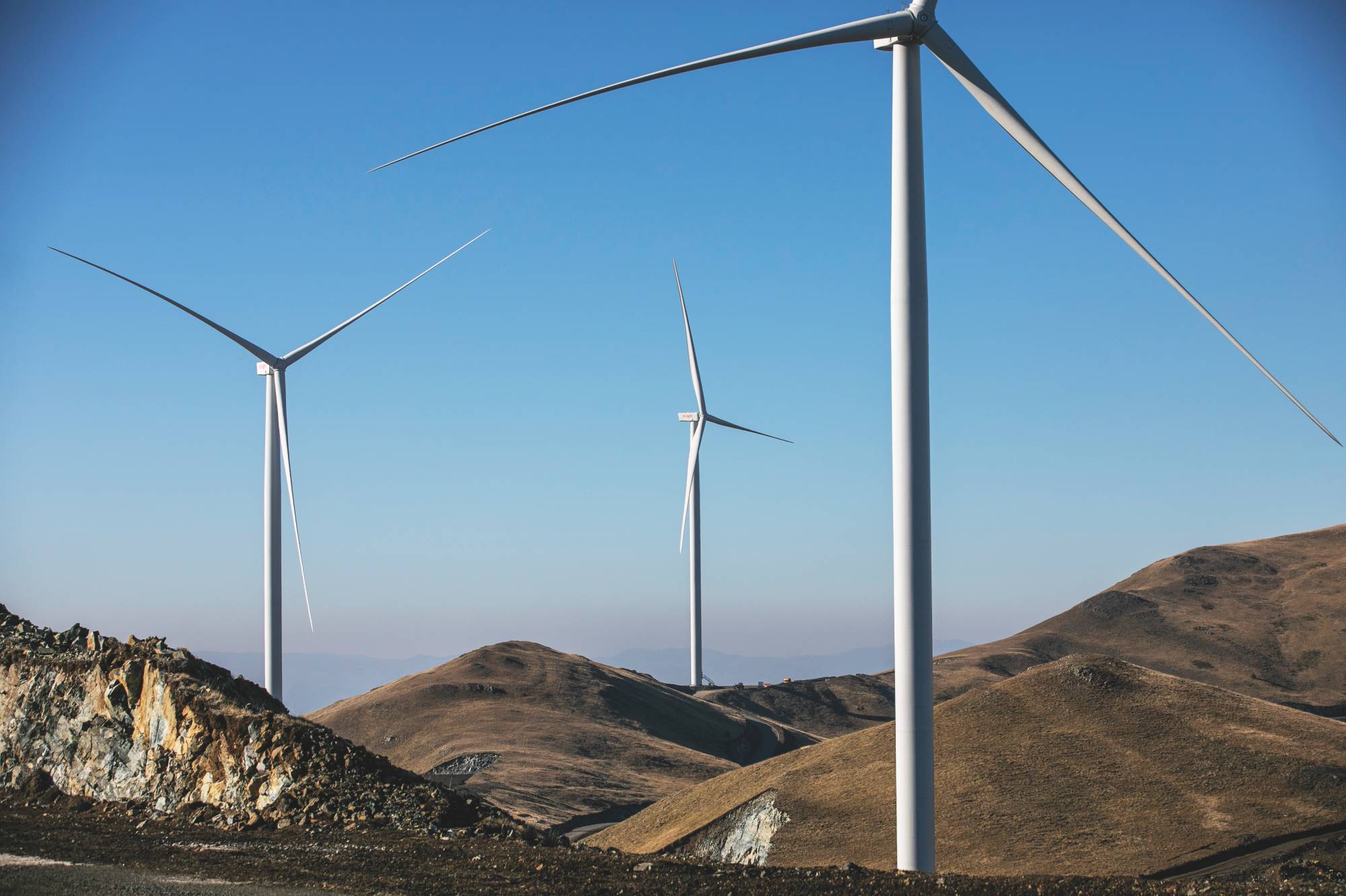 Coal-reliant Kosovo, financed by the European Bank for Reconstruction and Development, is turning to renewable energy by installing the eastern European country's largest wind farm. | Ferdi Limani / Getty Images