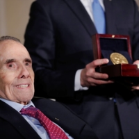 Dole is presented a Congressional Gold Medal during a ceremony held in his honor in Washington in 2018.  | REUTERS