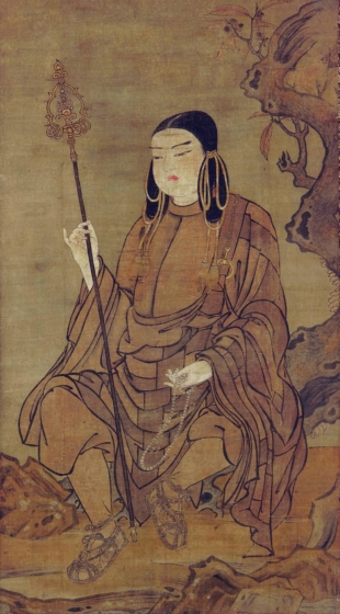Japanese scroll painting of Prince Shotoku at the age of 14 as a Buddhist Pilgrim. Colors on silk. | SMITHSONIAN MUSEUM (FREER GALLERY)