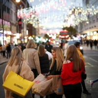 Christmas lights illuminate London\'s Oxford Street on Nov. 13.  | REUTERS 
