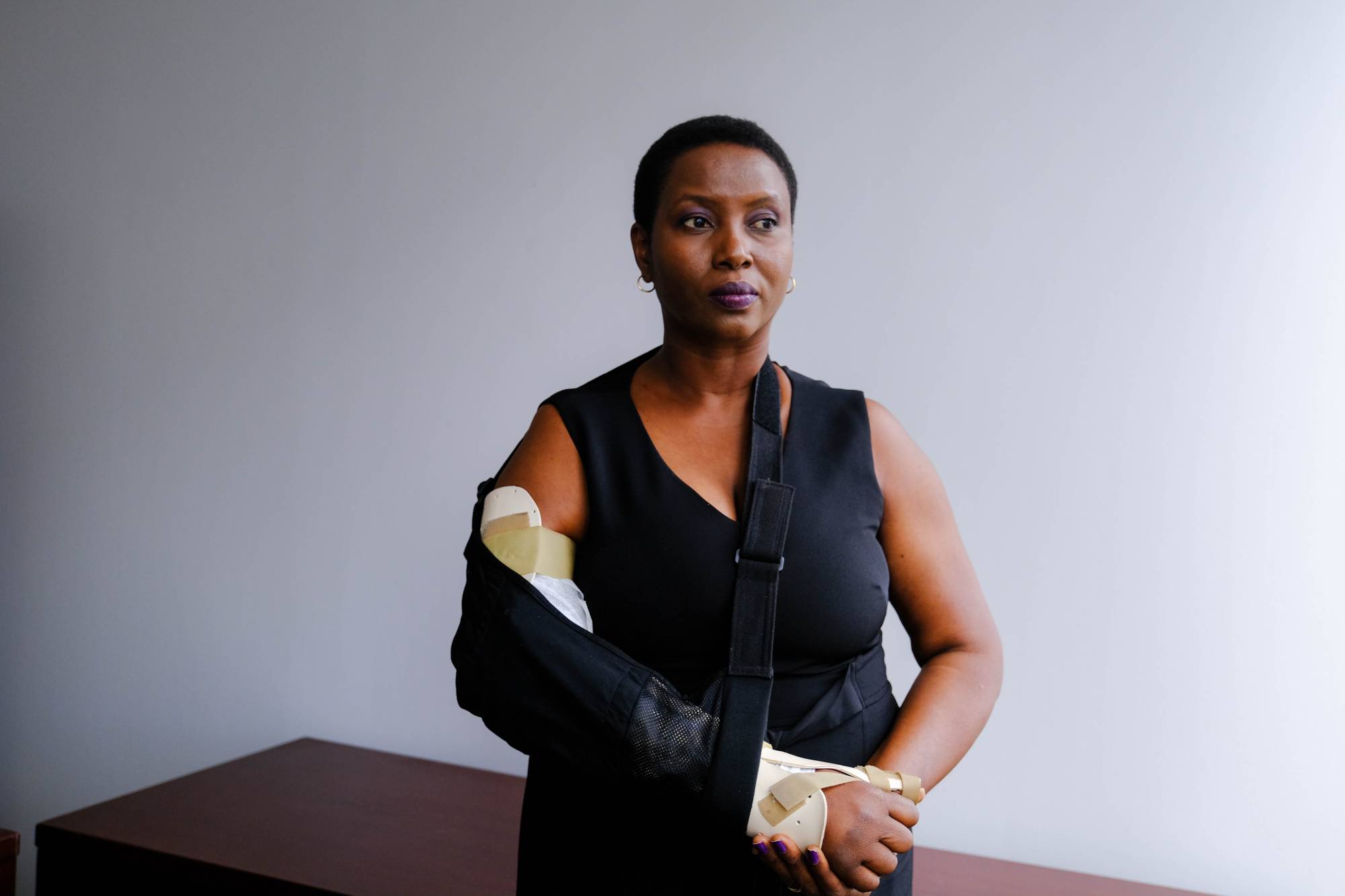 Martine Moise in Miami in July. Gunmen dug through her husband’s files as she lay bleeding, she said. | Maria Alejandra Cardona/The New York Times