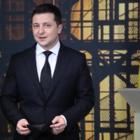 Volodymyr Zelenskyy, Ukraine\'s prime minister, at a news conference on the sidelines of the Eastern Partnership Summit at the Europa building in Brussels, on Wednesday | BLOOMBERG 