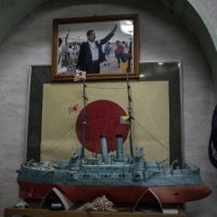 A hawkish pro-Japan display inside a home on Ishigaki. Some Japanese policymakers fear that a conflict over Taiwan could provide China an opportunity to take the Senkaku Islands, or even the southernmost Okinawan islands.  | THE NEW YORK TIMES