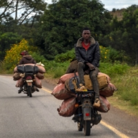 Motorcycles are heaped with cobalt on the road near the Tenke Fungurume mine in Kolwezi, Congo, on April 27. Dangerous mining conditions plague Congo, home to the world’s largest supply of cobalt, a key ingredient in electric cars.  | ASHLEY GILBERTSON / THE NEW YORK TIMES