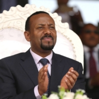Ethiopian Prime Minister Abiy Ahmed during a visit to Ambo in the Oromiya region in 2018 | REUTERS 