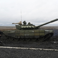 A T-72B3 main battle tank takes part in a military drill in Russia\'s Rostov region where Moscow has been deploying forces for what some fear is a possible invasion of Ukraine, just across the border. | REUTERS 