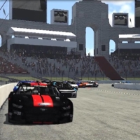 A digital rendering of the Busch Light Clash at the LA Memorial Coliseum, which will be held in Los Angeles in February 2022. | COURTESY OF IRACING / HANDOUT VIA REUTERS