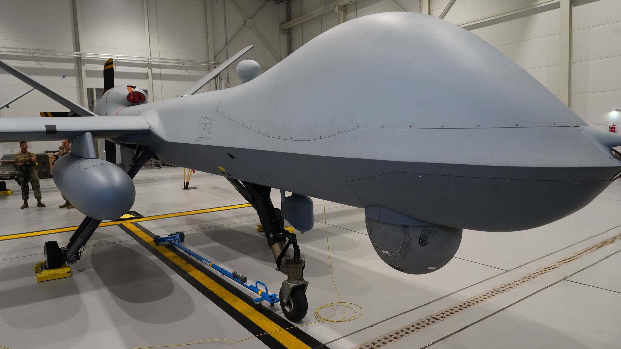 A U.S. Air Force MQ-9 Reaper drone in a hanger at Amari Air Base, Estonia | REUTERS 