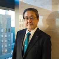 Sumitomo Mitsui Financial Group CEO Jun Ohta at the company\'s headquarters in Tokyo on Dec. 13 | BLOOMBERG