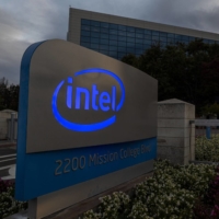 The Intel headquarters in Santa Clara, California, on Oct. 19. | BLOOMBERG

