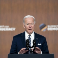U.S. President Joe Biden delivers closing remarks during the virtual Summit for Democracy in the Eisenhower Executive Office Building in Washington D.C. on  Dec. 10. | BLOOMBERG