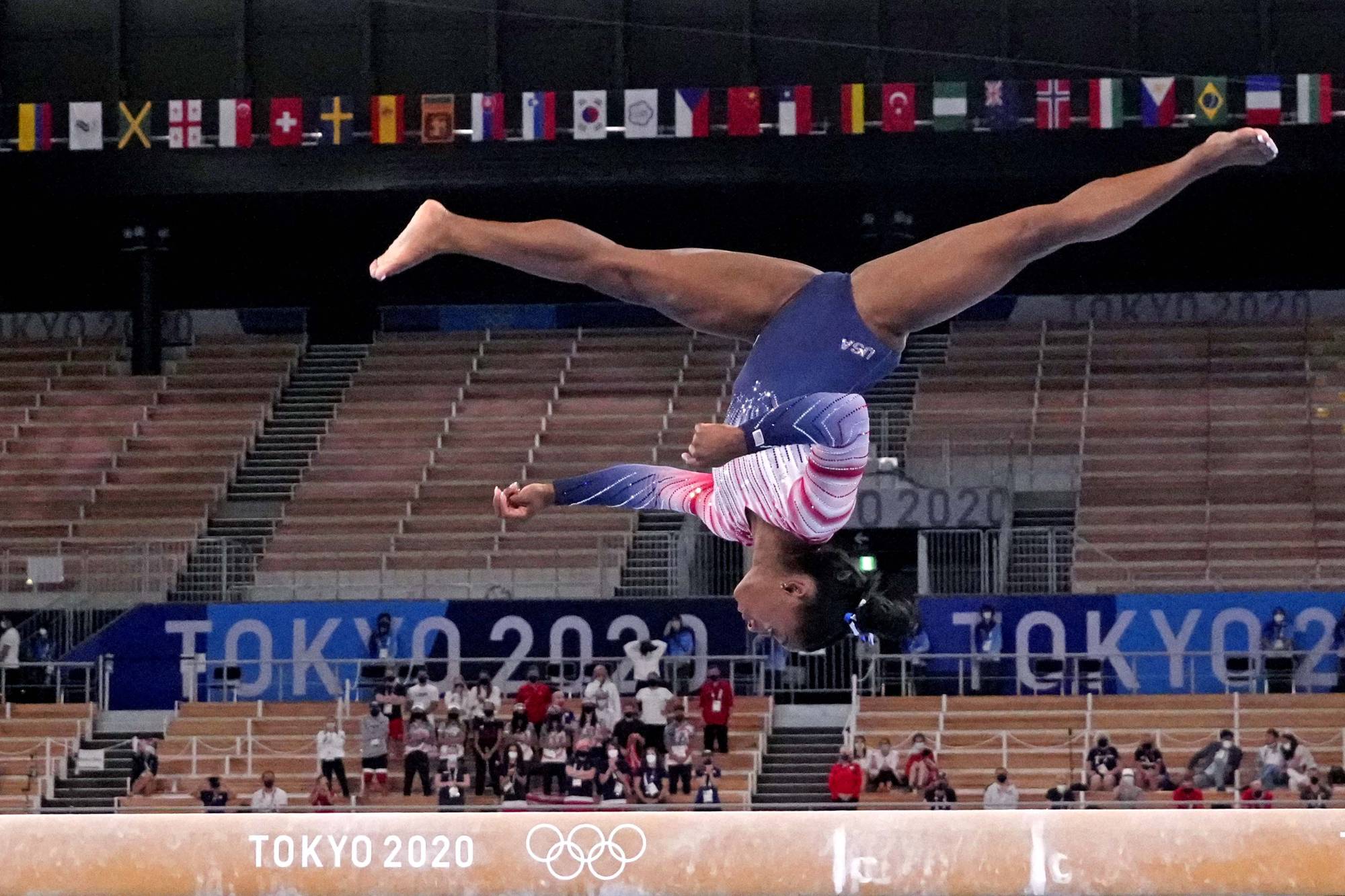 U.S. gymnast Simone Biles earned silver and bronze medals during the 2020 Games, but her time in Tokyo will mostly be remembered for the far-reaching conversation she sparked about mental health issues after pulling out of the team all-around event. | USA TODAY / VIA REUTERS