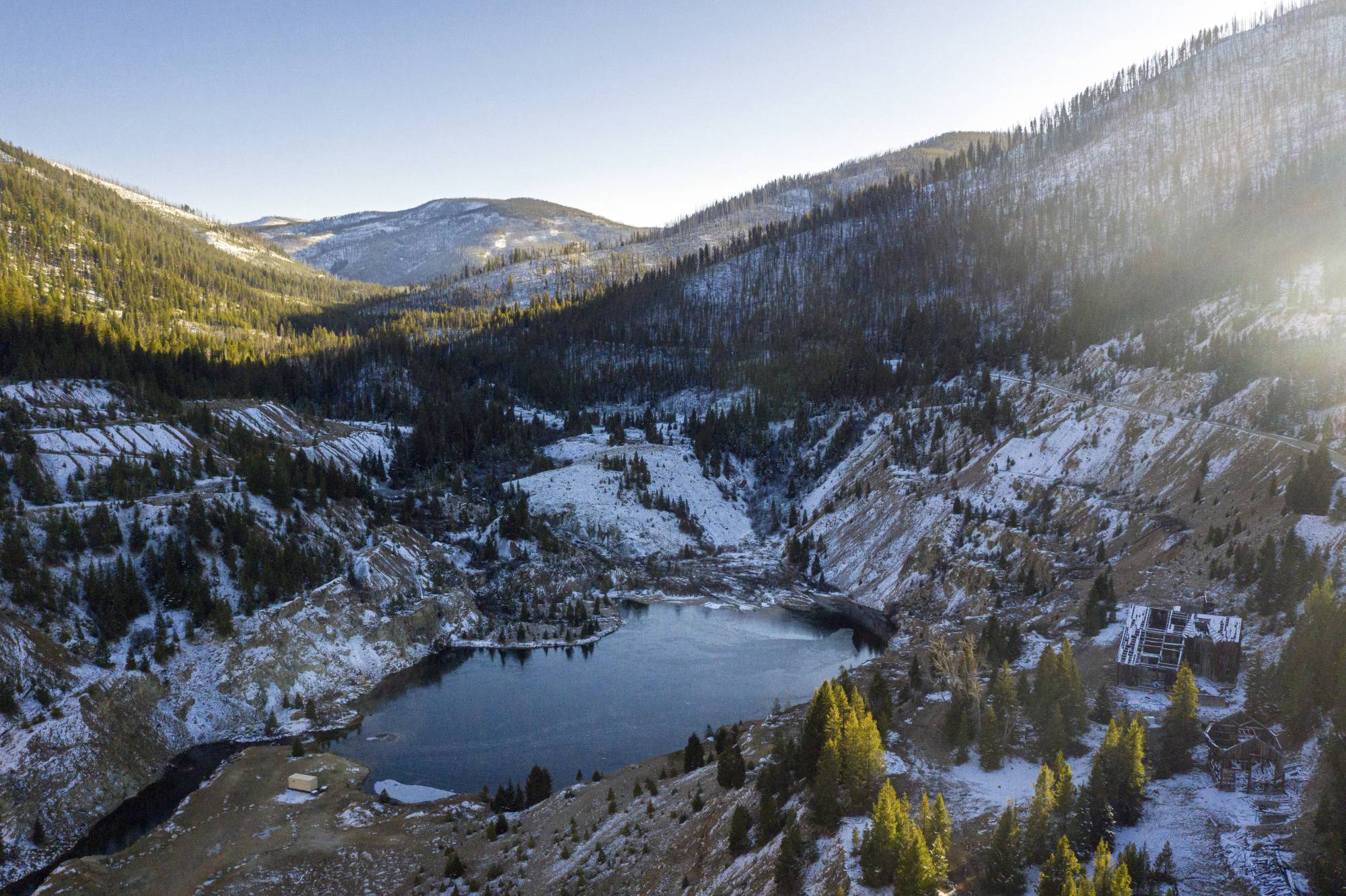 The Yellow Pine Pit, a legacy mining site used throughout the 20th century in the historic Stibnite Mining District of central Idaho, on Nov. 8. | Tamir Kalifa / The New York Times 