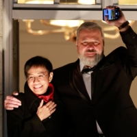Nobel Peace Prize laureates Maria Ressa and Dmitry Muratov in Oslo on Dec. 10 | AFP-JIJI
