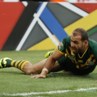 Blake Ferguson, seen playing for Australia\'s Rugby League team, was arrested on drug charges in Japan, his club said in a statement on Saturday. | REUTERS