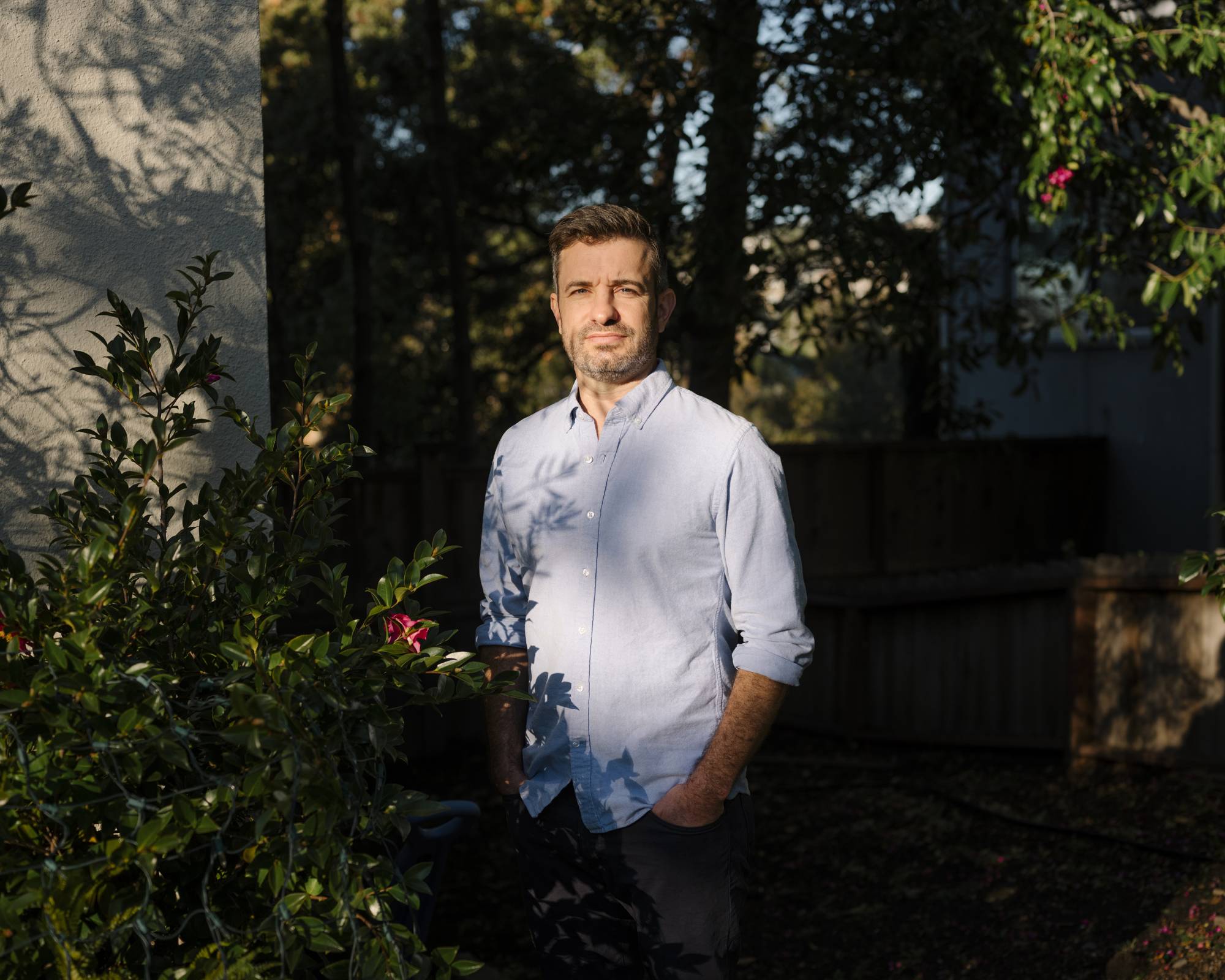 Brandon Silverman, outside his home in Oakland Californiaa, U.S., in Dec., 2021. Silverman’s start-up, CrowdTangle, which was acquired by Facebook in 2016, has increasingly become an irritant to his bosses. He left Facebook in October.   | IAN BATES/THE NEW YORK TIMES