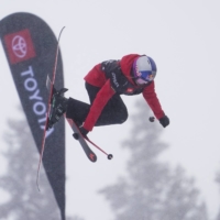 China\'s Eileen Gu competes during an event in December.  | USA TODAY / VIA REUTERS