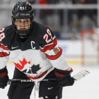 Team Canada captain Marie-Philip Poulin will compete in her fourth Winter Olympics after officially being named to the team\'s roster for Beijing 2022. | REUTERS