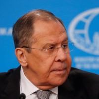 Russian Foreign Minister Sergey Lavrov speaks during an annual news conference in Moscow on Friday.  | POOL / VIA REUTERS