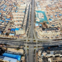 Nearly empty roads in an area closed off due to a COVID-19 outbreak in Anyang, in China\'s central Henan province, on Jan. 13 | AFP-JIJI